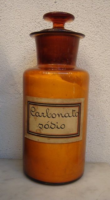 Frasco de Farmácia antigo de cor castanho